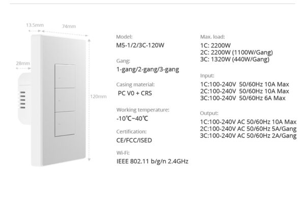 SONOFF SwitchMan Smart Wall Switch-M5 - Image 3